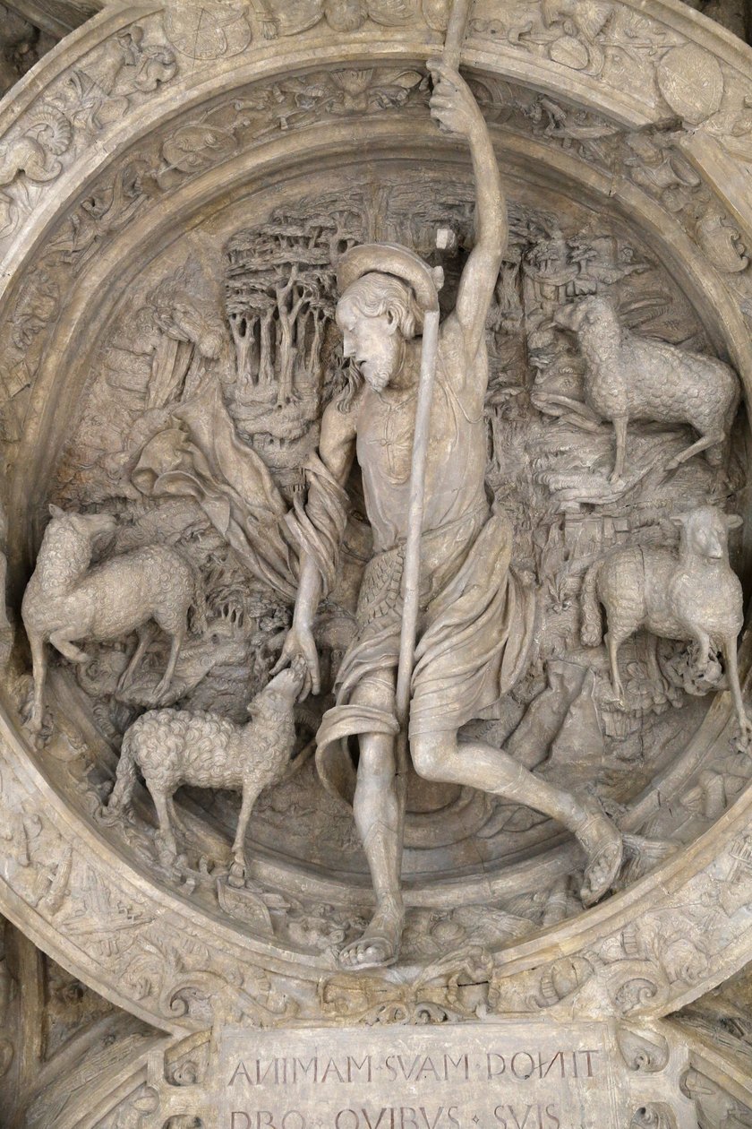 Nationalmuseet for franske monumenter. Ark of the Gros Horloge dør. Den gode hyrde. Cast, Paris, Frankrig af Unbekannt