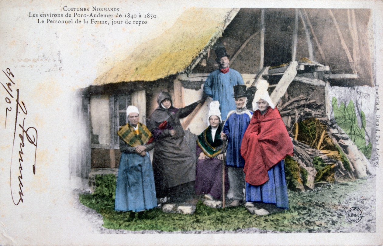 Indfødt kostume af Pont Audemer, Normandiet, 1902 af Unbekannt