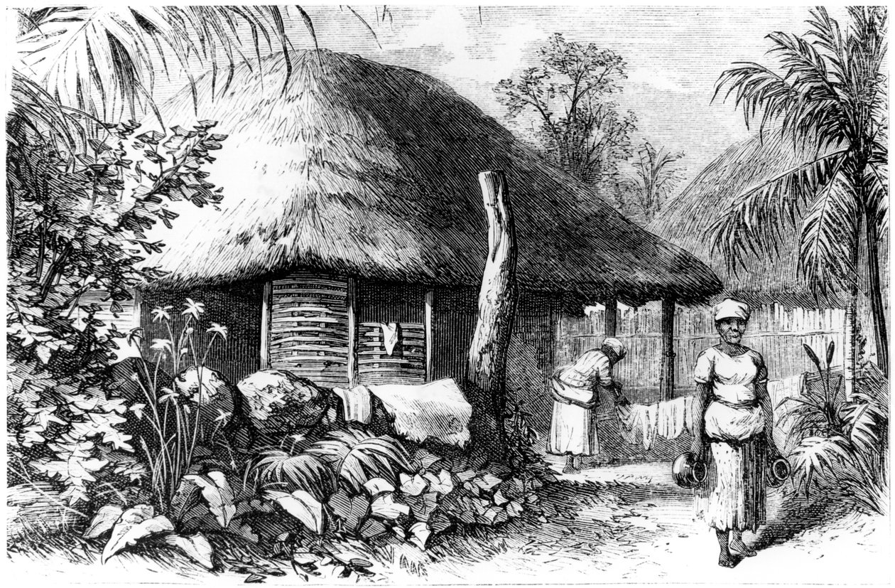 Indfødt beboelse, Santo Domingo, 1873 af Unbekannt