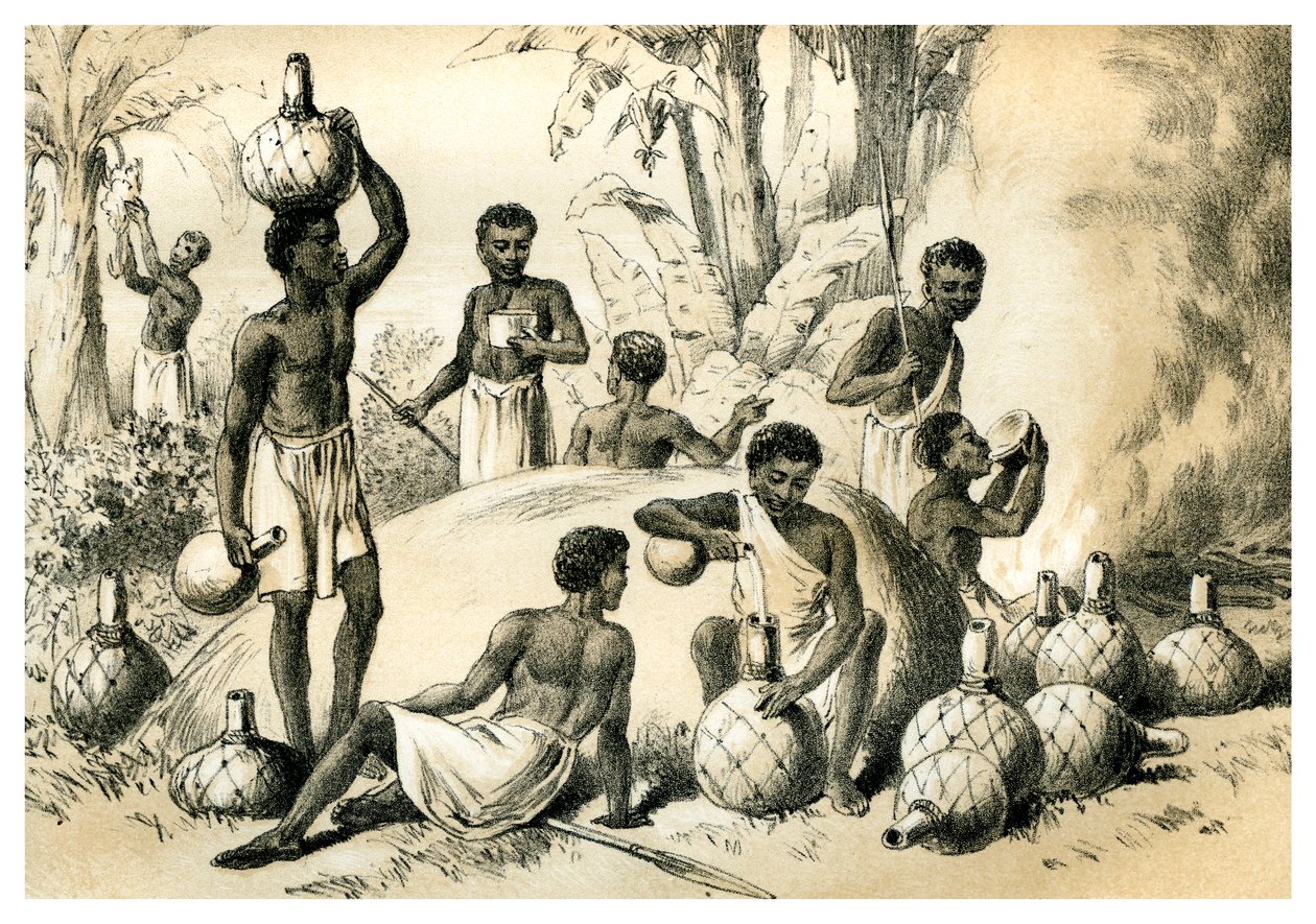 Natives Making Pombe, 1883 af Unbekannt