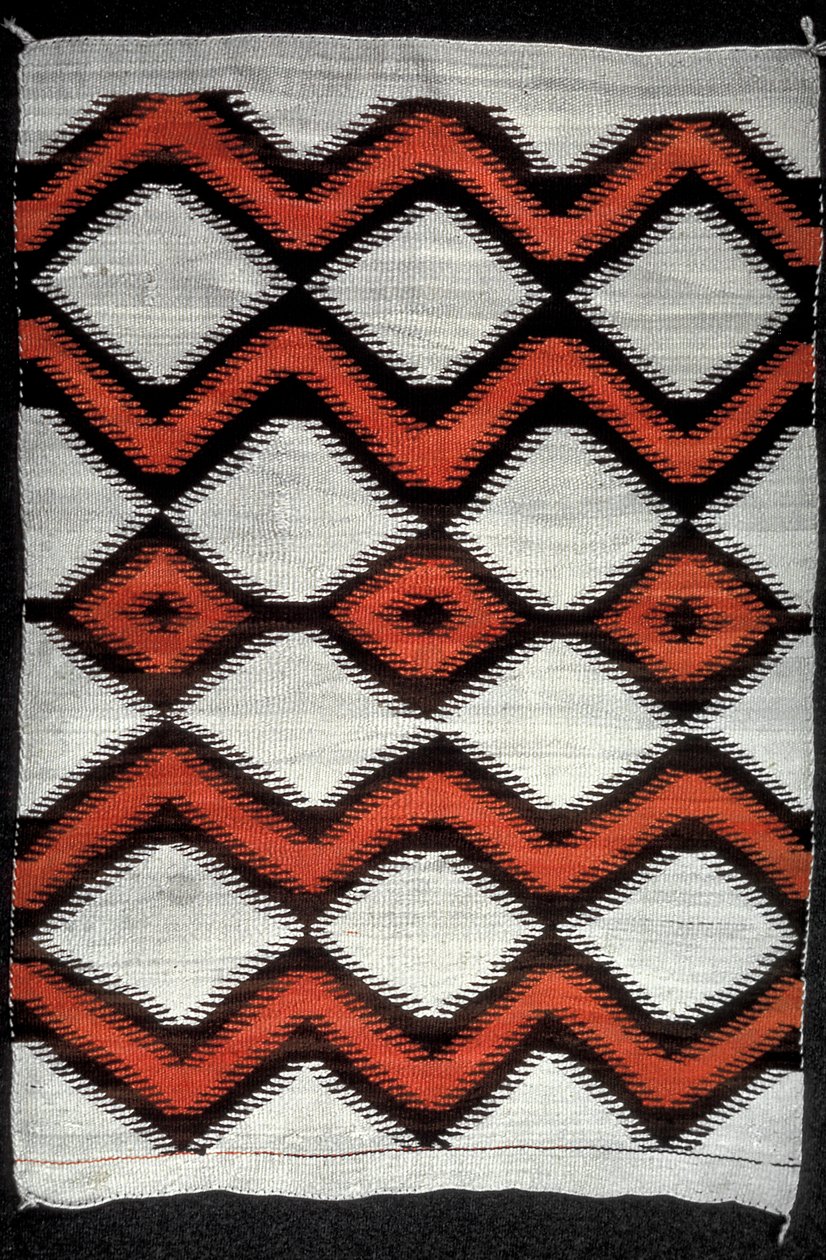 Navajo-tæppe, nordamerikansk indianer, 1800-tallet af Unbekannt