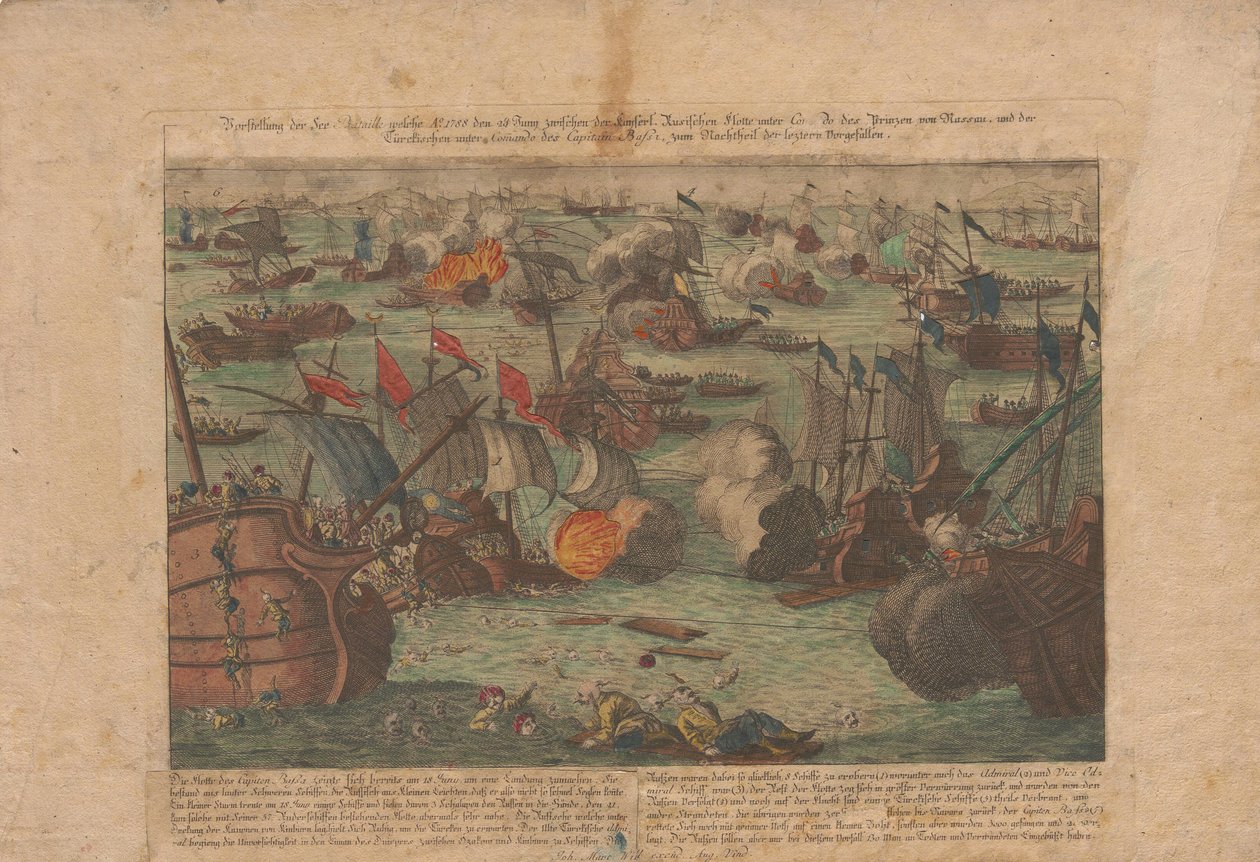 Søslag mellem den russiske og osmanniske flåde i Sortehavet den 28. og 29. juni 1788, 1788. af Unbekannt