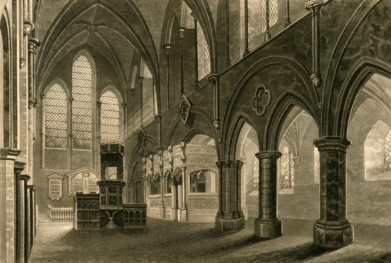 Skibet af Boxgrove Church, 1835. af Unbekannt