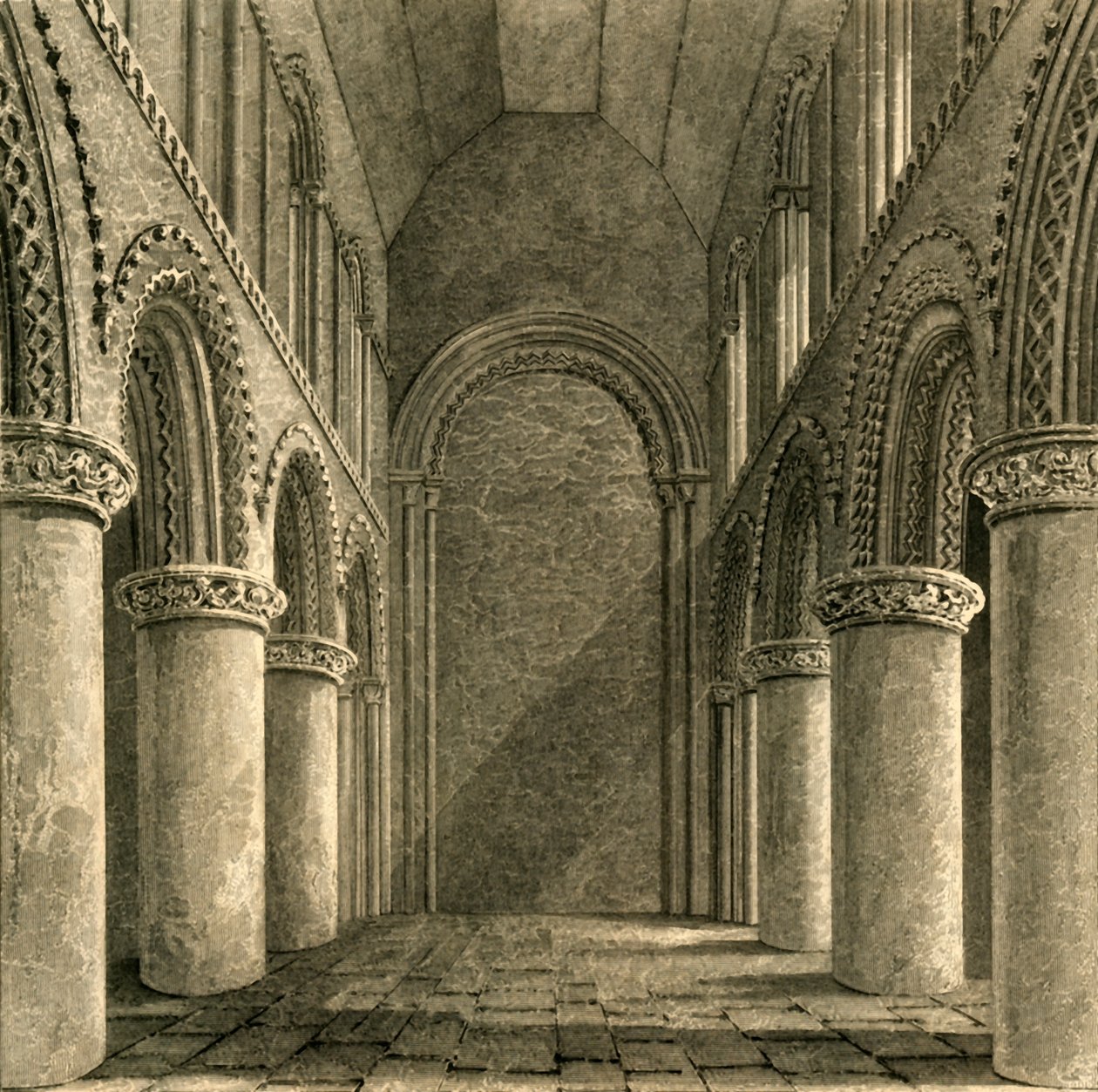 Skib af Steyning Kirke, 1835. af Unbekannt