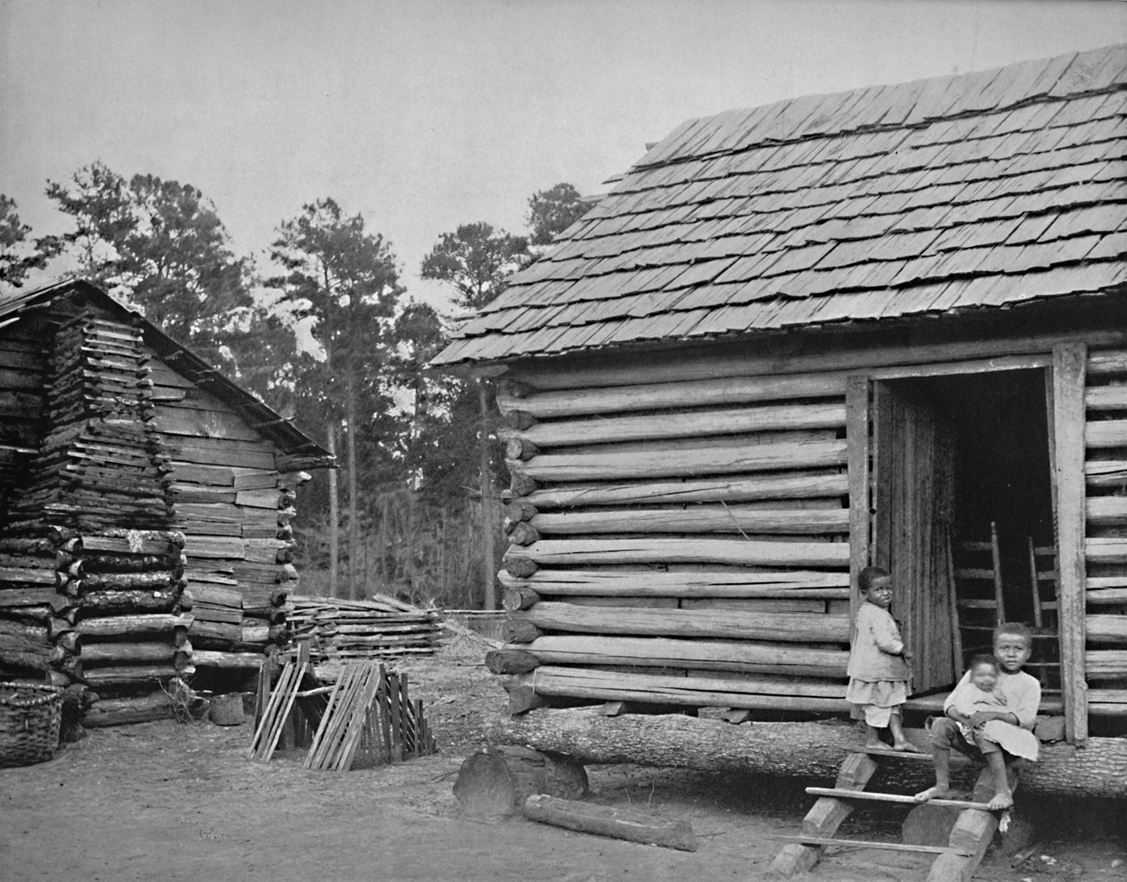 Negro Log Huts, Thomasville, Georgia, c1897. af Unbekannt