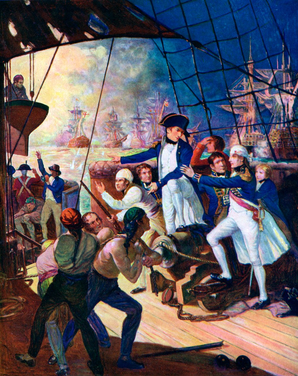 Nelson ved slaget ved Nilen, 1798, c1920 af Unbekannt