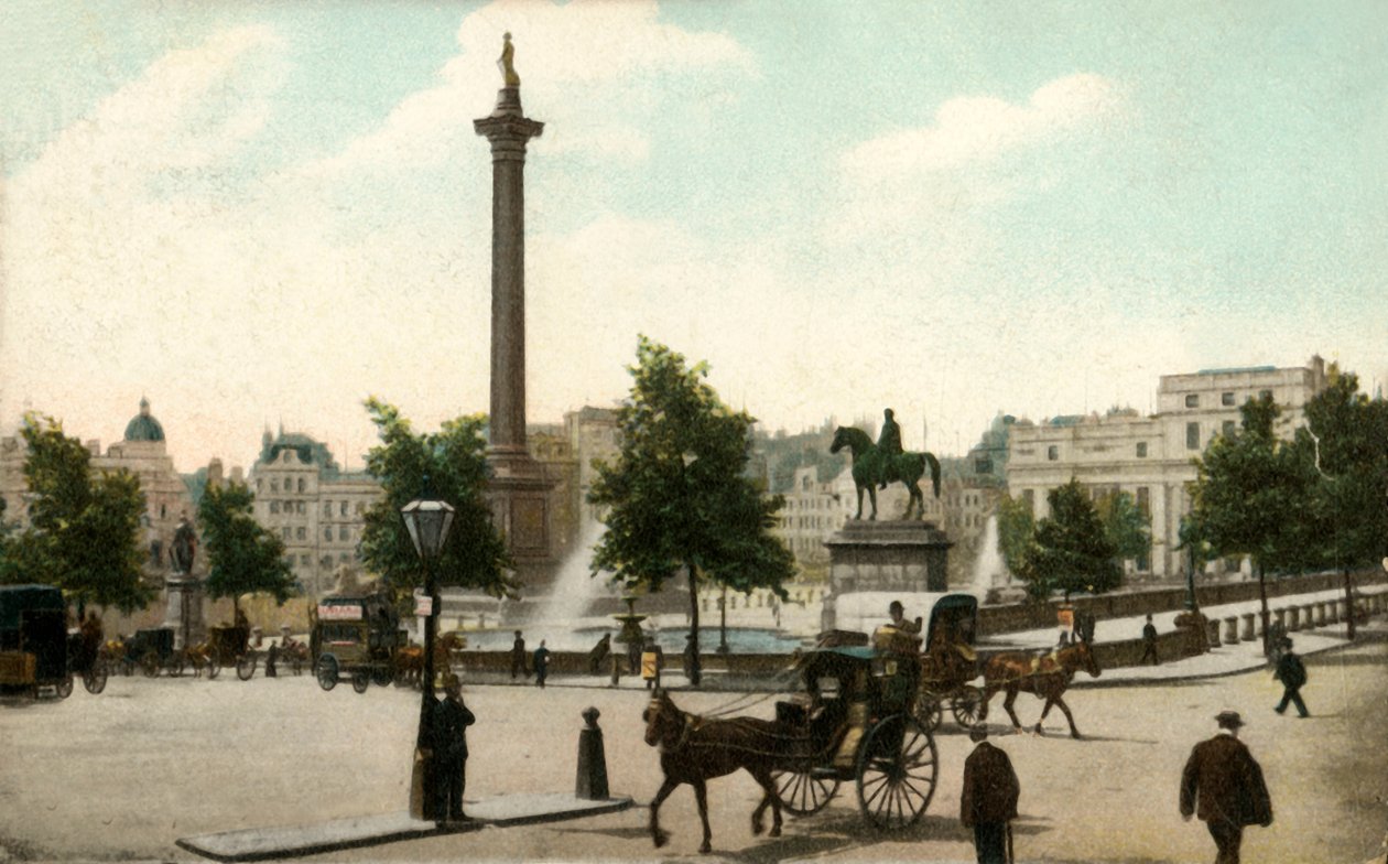Nelsons Column og Trafalgar Square, London, 1906. af Unbekannt