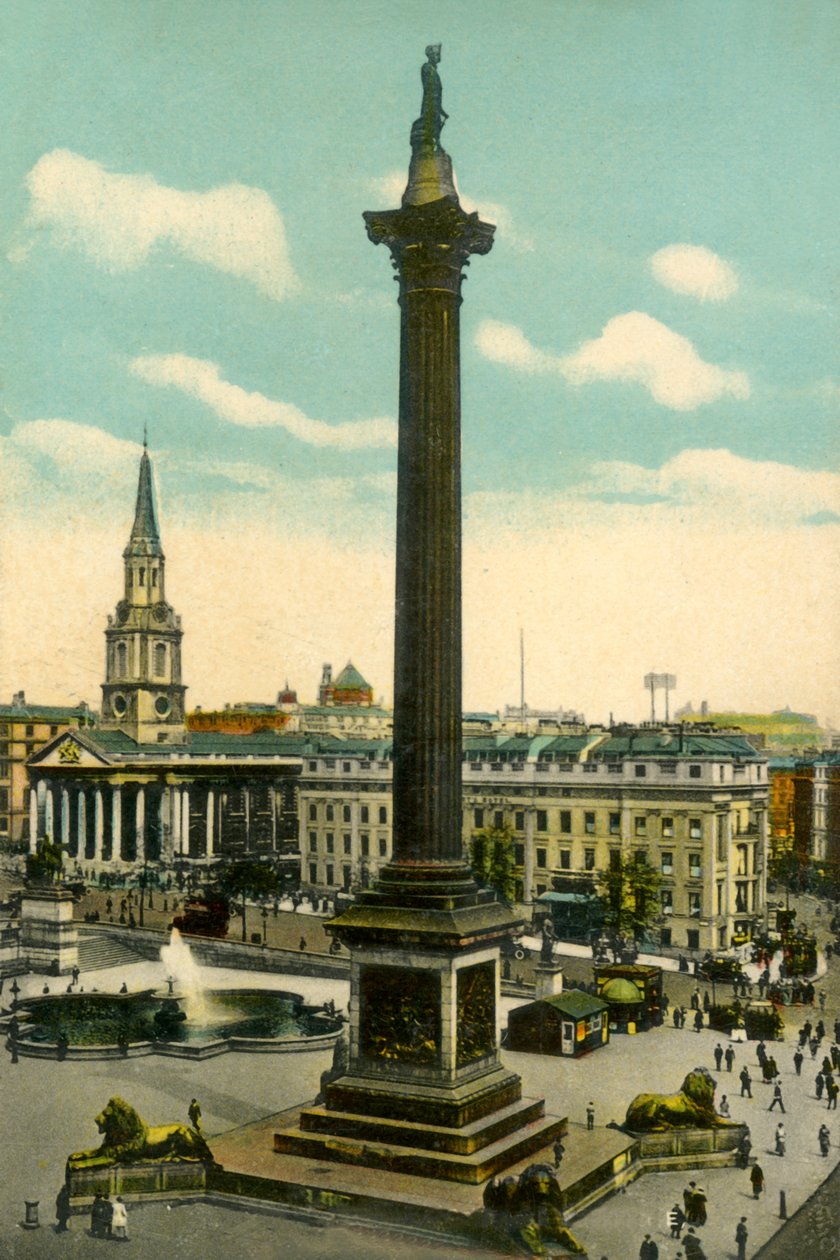 Nelsons Column og Trafalgar Square, London, c1910. af Unbekannt