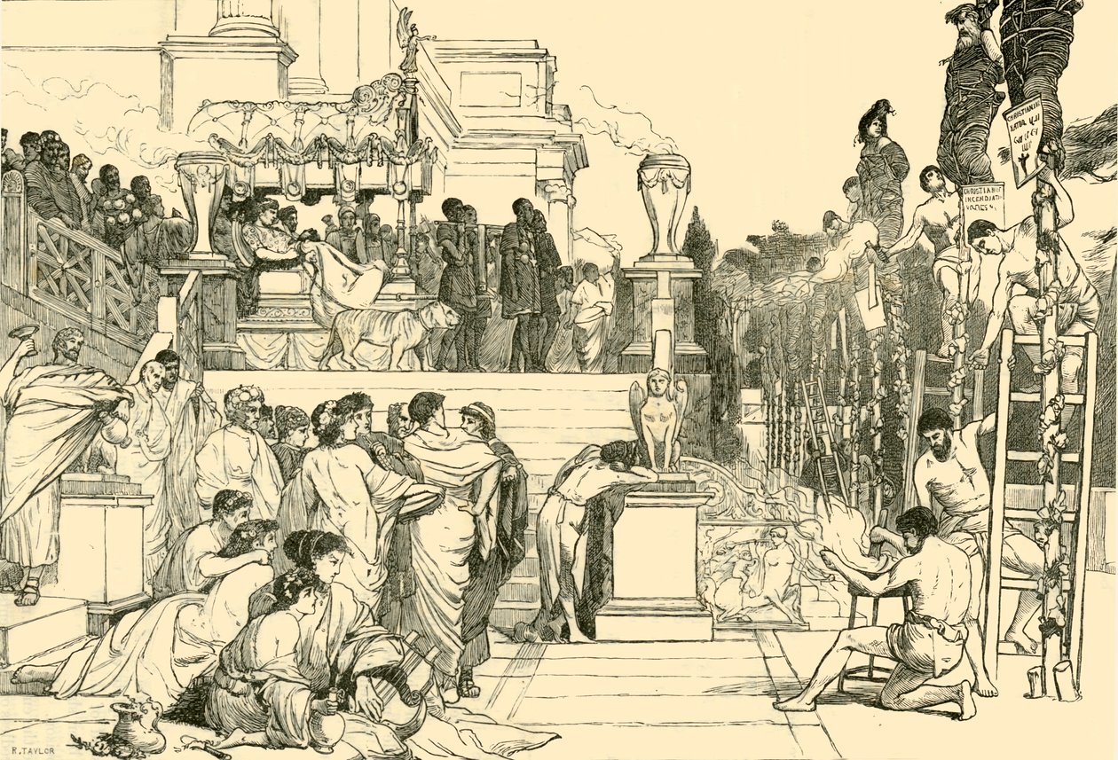 Neros fakler - afbrænding af kristne i Rom, 1890. af Unbekannt