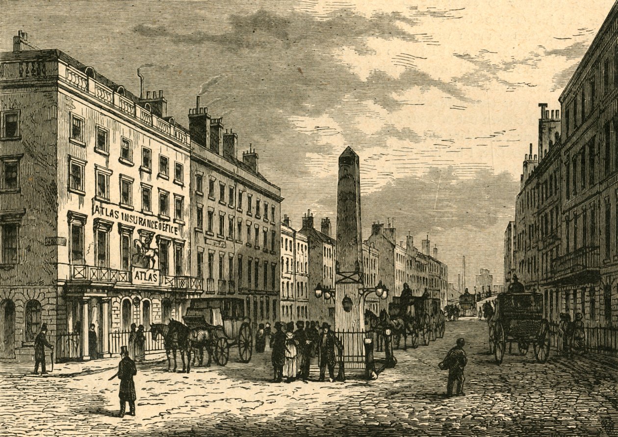 New Bridge Street og Obelisken i 1755, 1897. af Unbekannt