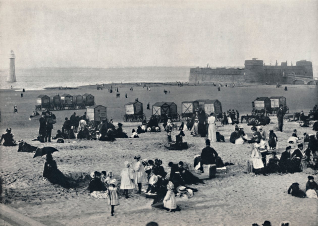 New Brighton - Viser havnen og fyrtårnet, 1895 af Unbekannt