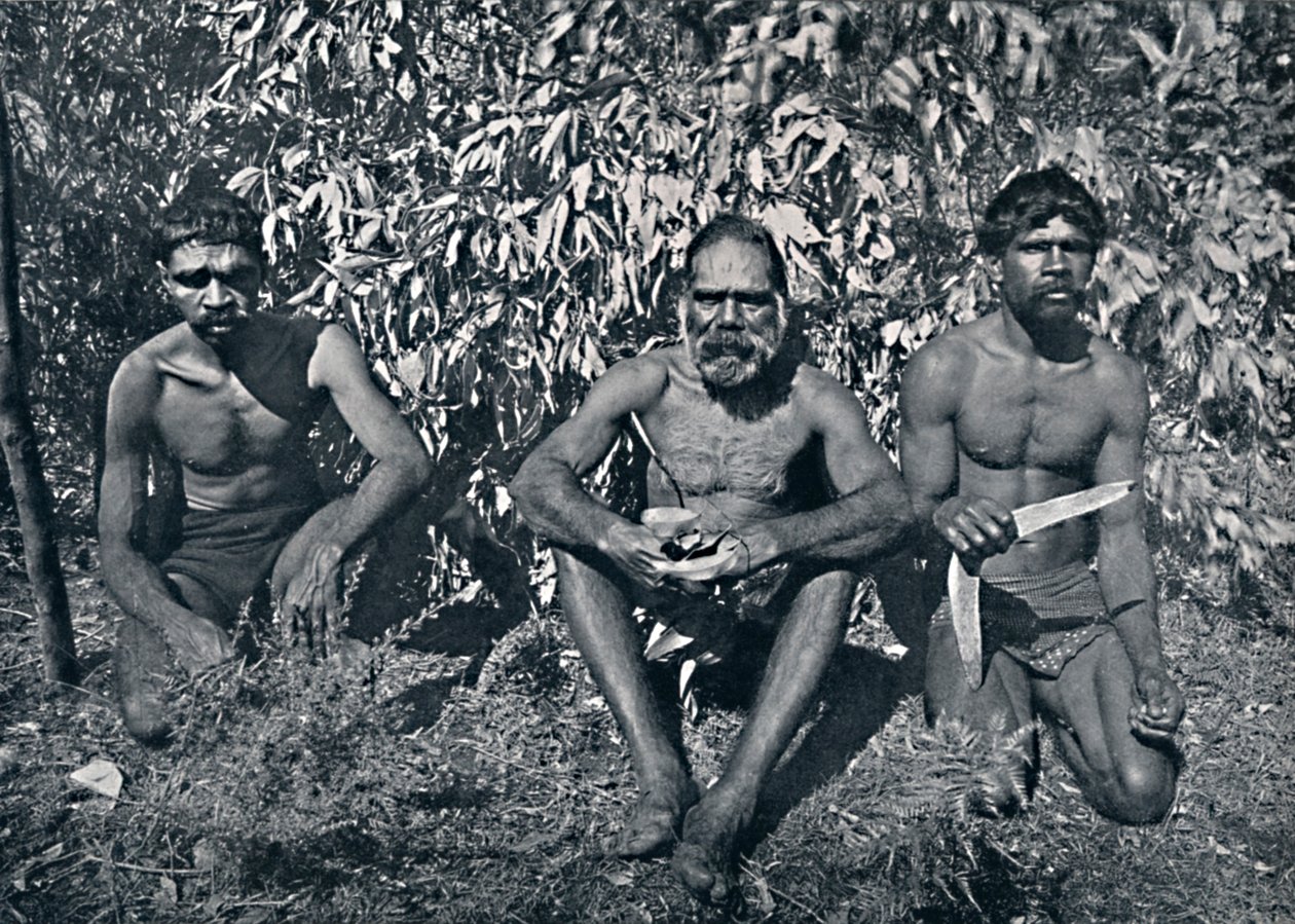 New South Wales Aborigines - King Billy and his A.D.C.s, c1900. af Unbekannt
