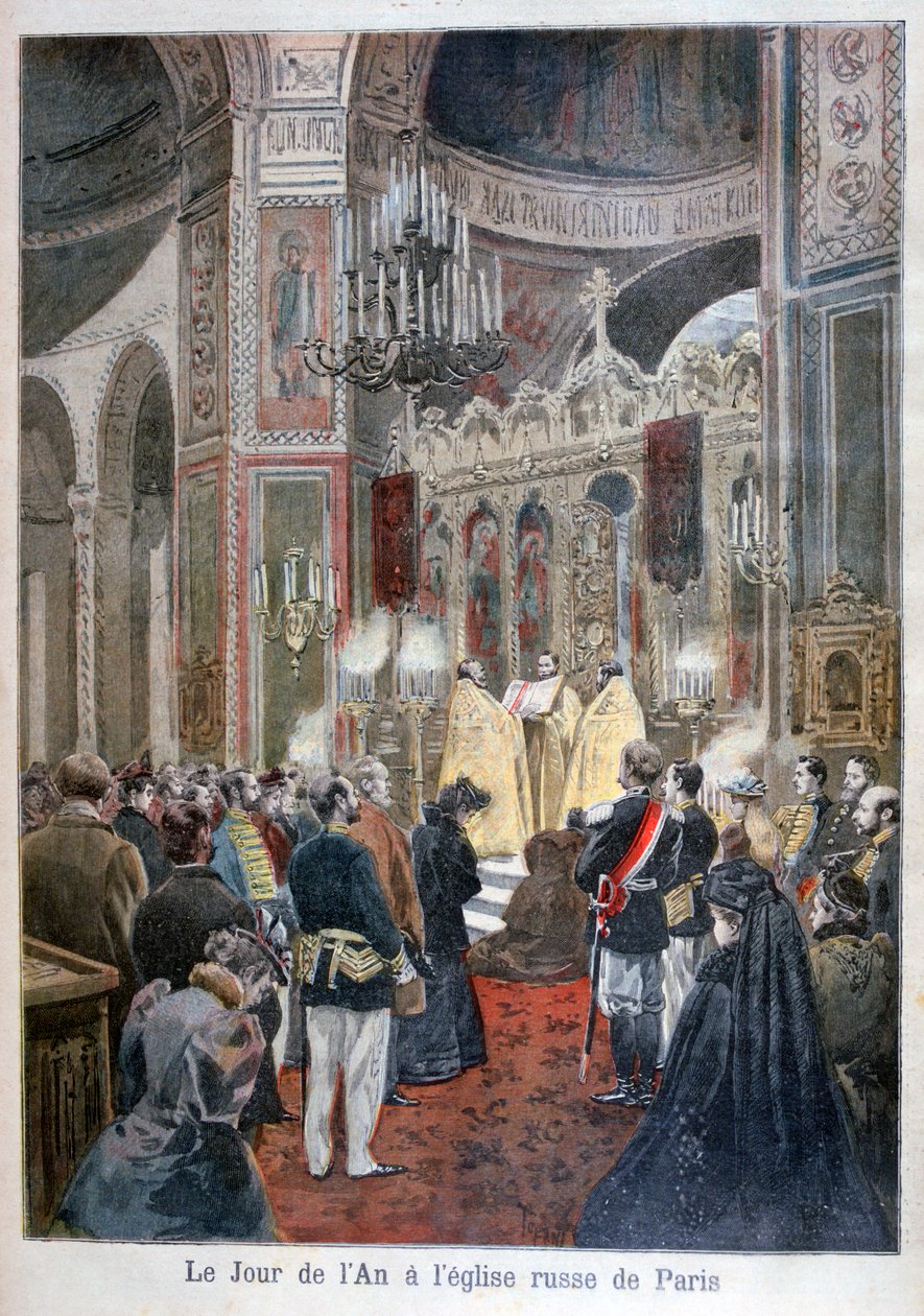 Nytårsdag i den russiske kirke i Paris, 1894 af Unbekannt