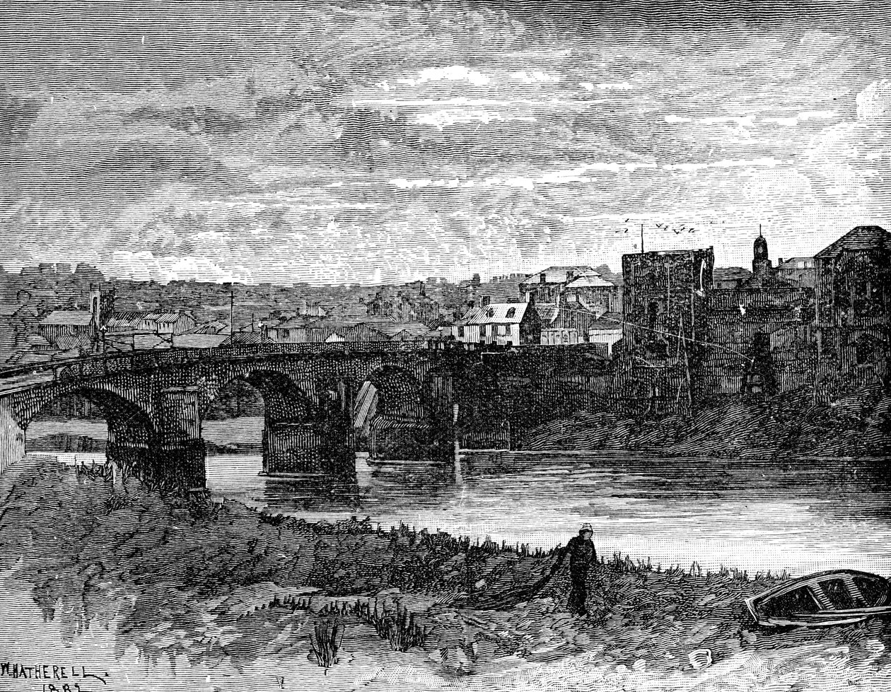 Newport Slot og bro, Newport, Wales, 1900 af Unbekannt