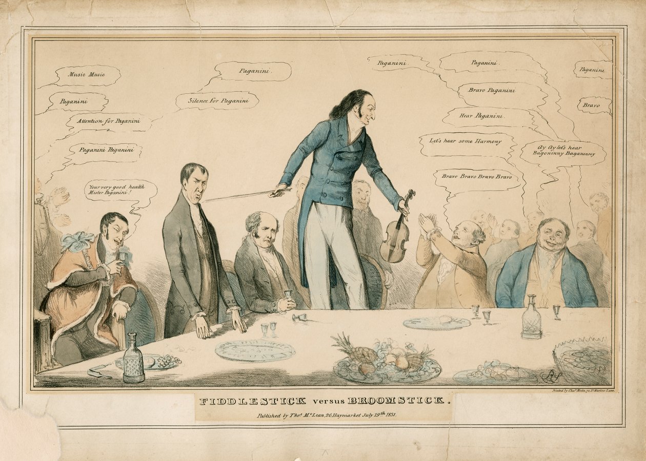 Niccolo Paganini - karikatur af Unbekannt