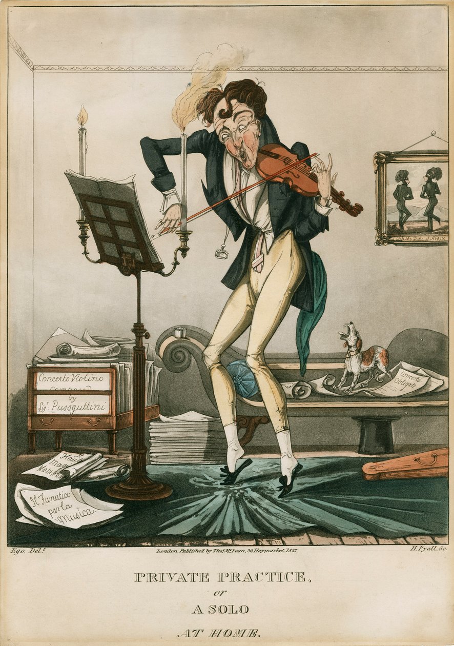 Niccolo Paganini - karikatur af Unbekannt