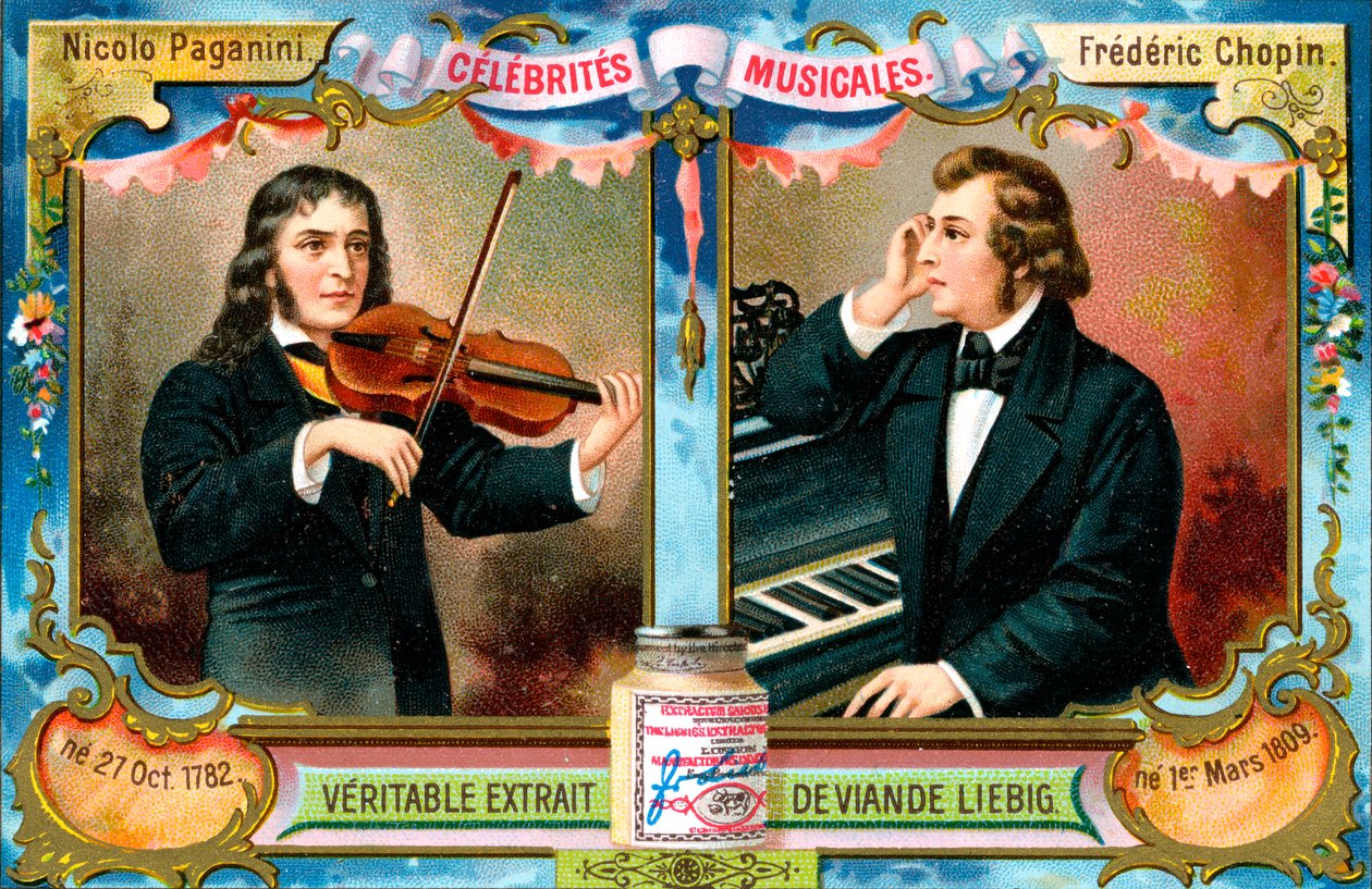 Nicolo Paganini og Frederic Chopin, c1900 af Unbekannt