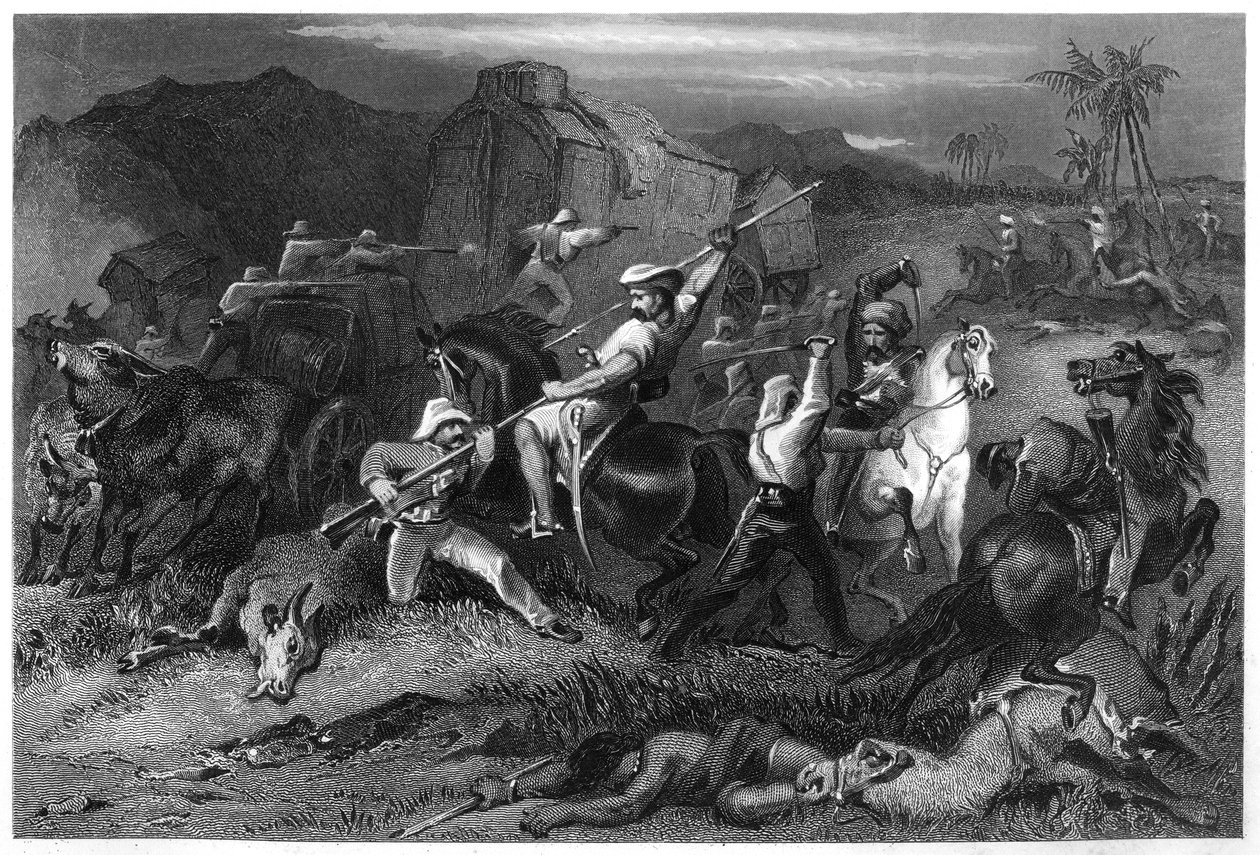 Natsortie og angreb på bagagevogne, 1857, c1860 af Unbekannt