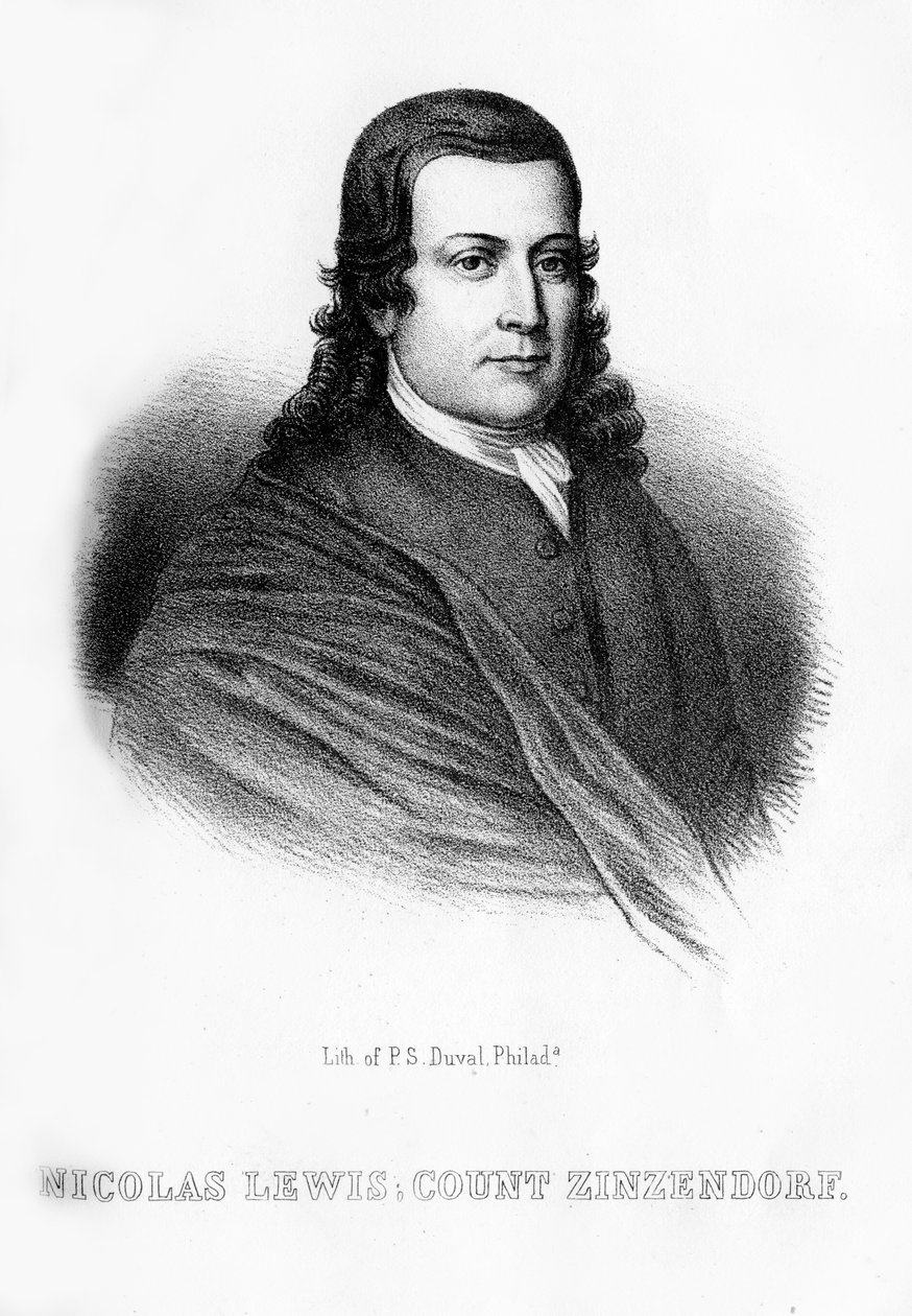 Nikolaus Ludwig von Zinzendorf, tysk religiøs og social reformator, 1854 af Unbekannt