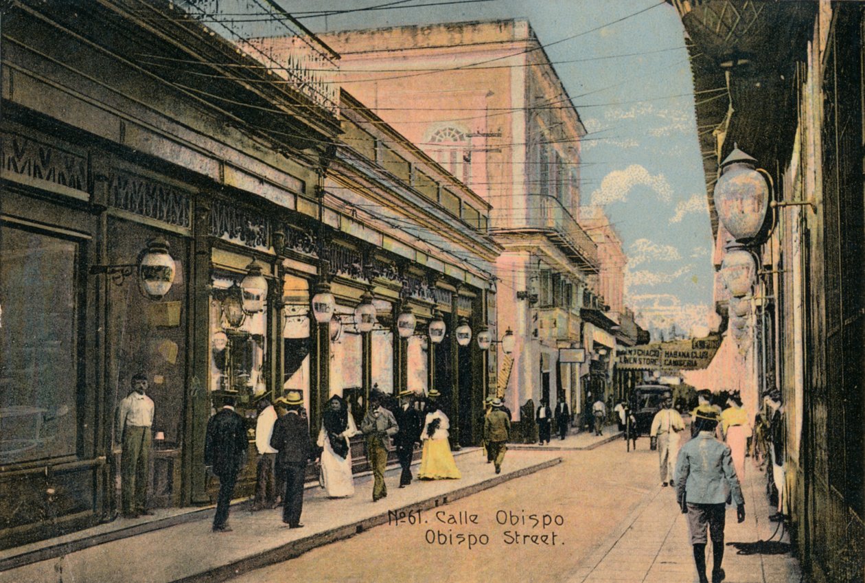 nr. 61. Bispegaden. Bishop Street, Havana, Cuba, c1910 af Unbekannt