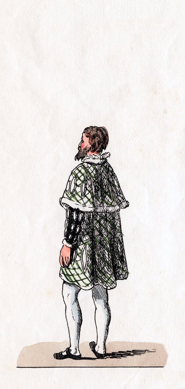 Adelsmand, kostumedesign til Shakespeares skuespil, Henry VIII, 1800-tallet af Unbekannt