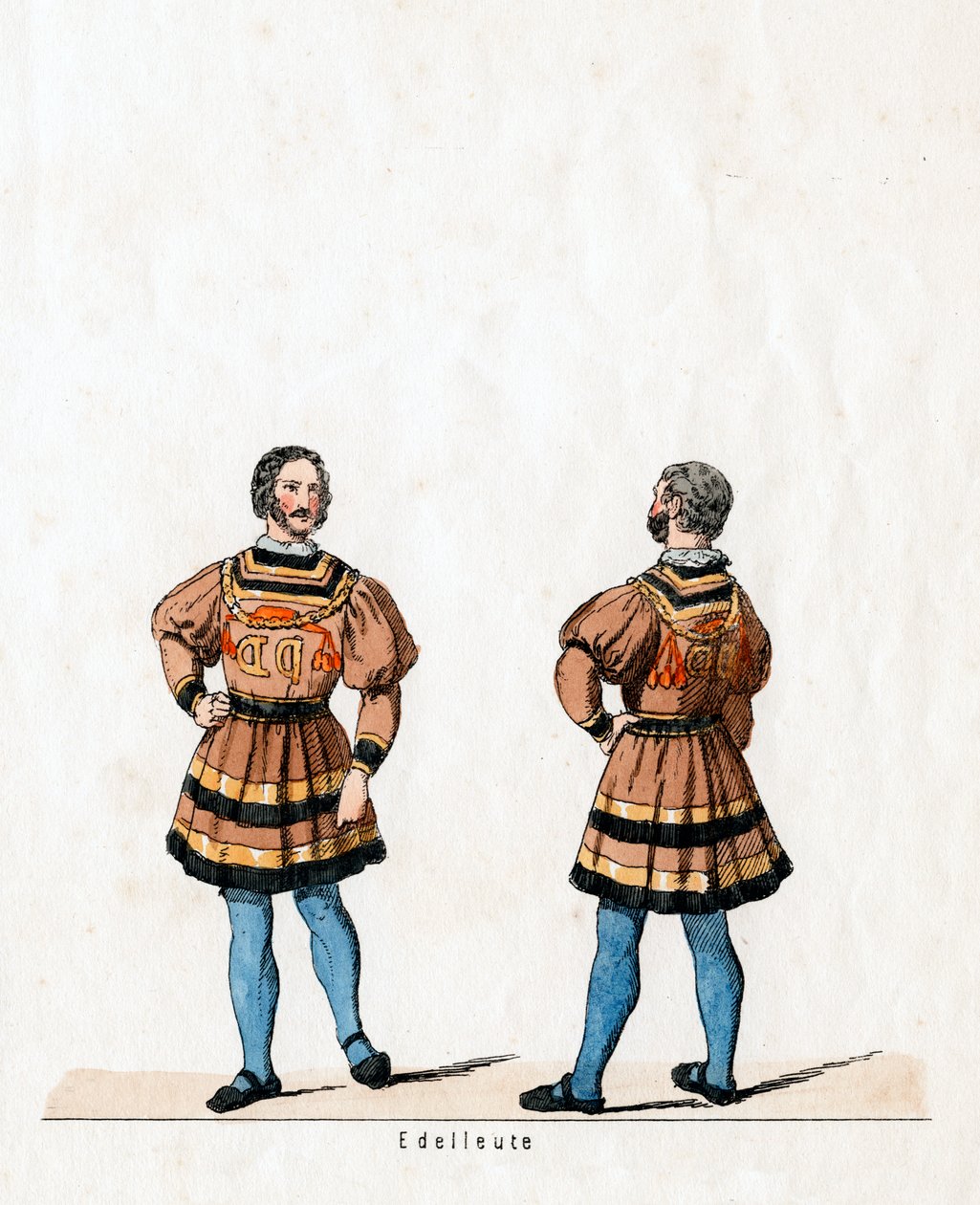 Adelsmand, kostumedesign til Shakespeares skuespil, Henry VIII, 1800-tallet af Unbekannt