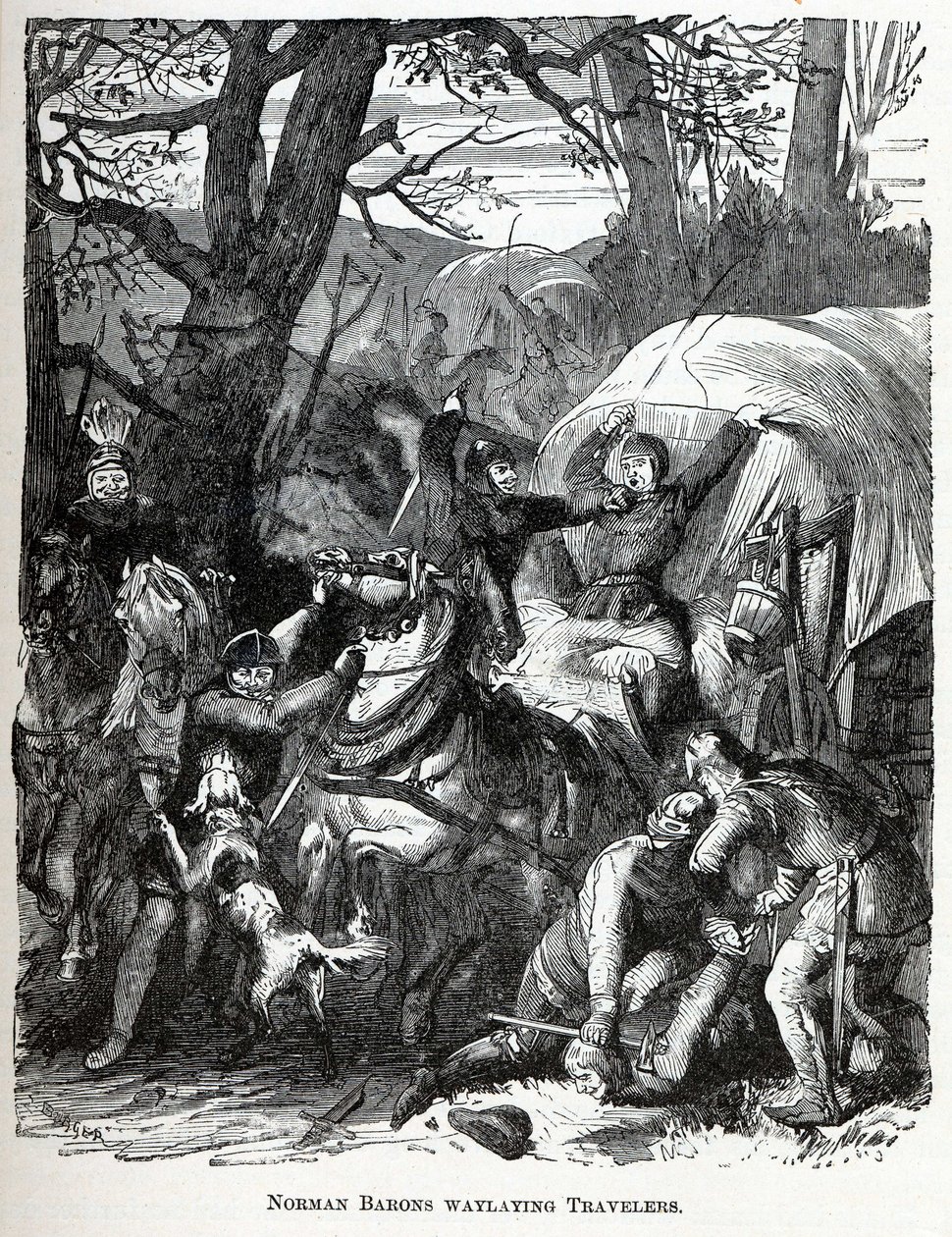 Norman Barons Waylaying Traveler, 1882 af Unbekannt