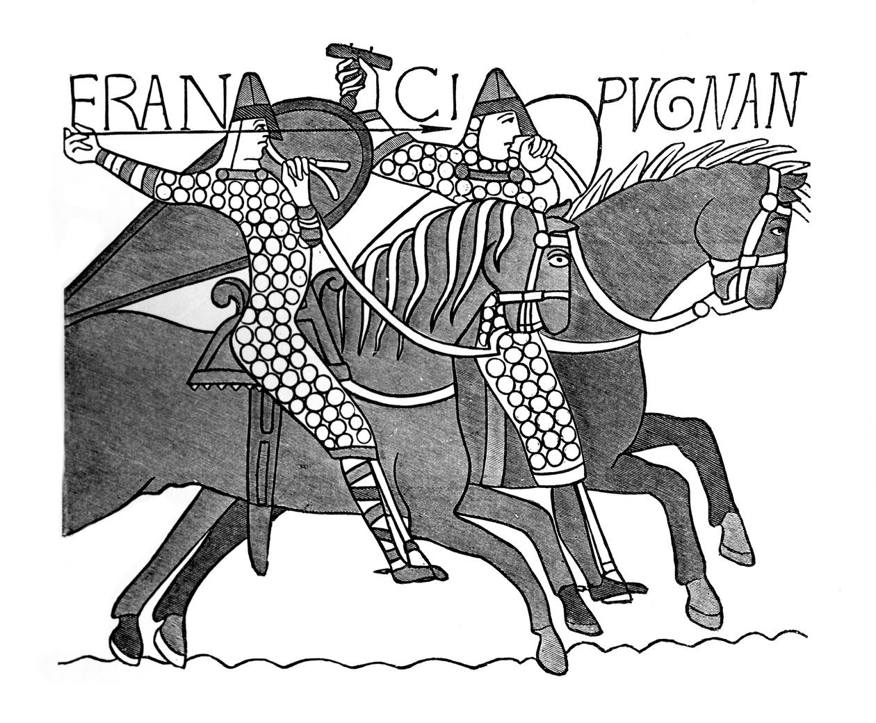Normanniske riddere, Bayeux-tapet, c1070