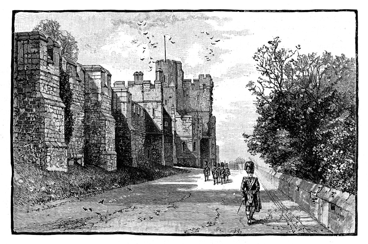 North Terrace og Wykeham Tower, Windsor Castle, c1888 af Unbekannt