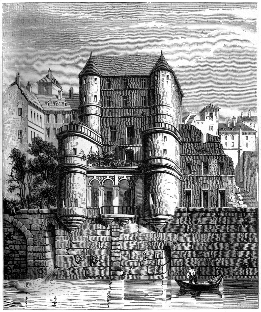 Nordforsiden af Hotel des Ursins, Paris, c1600-tallet 1849 af Unbekannt