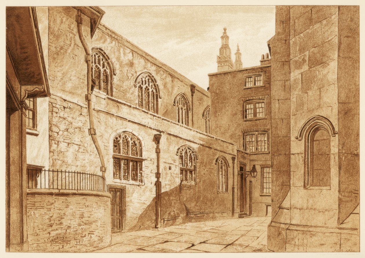 Nordsiden af Guildhall Chapel, City of London, 1886 af Unbekannt