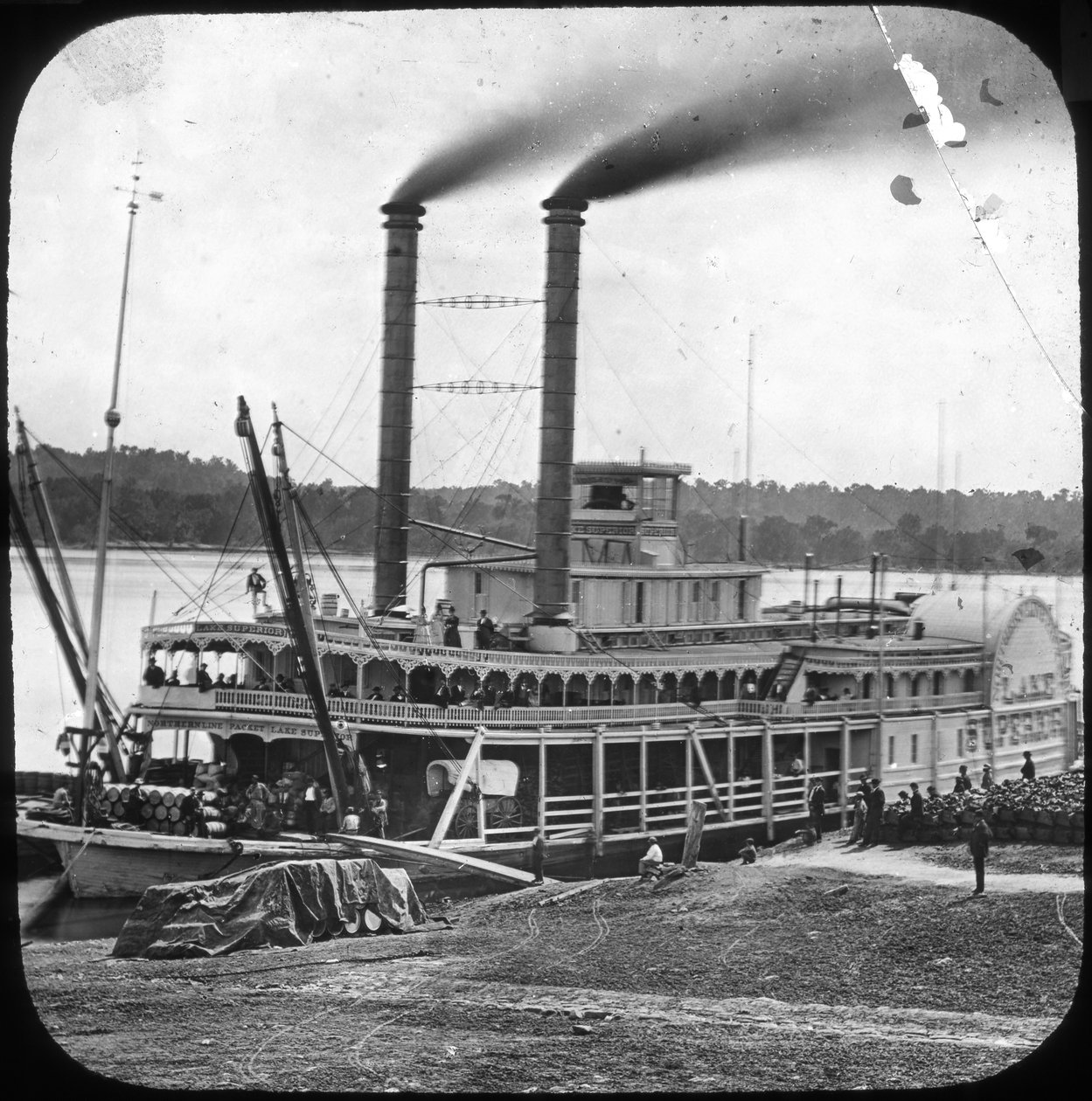 Northern Line Packet Company hjuldamper Lake Superior, USA, c1870