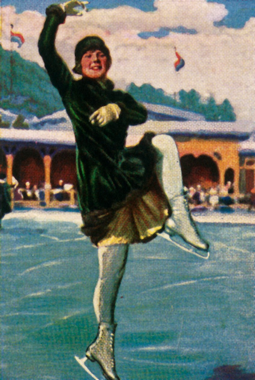 Den norske kunstskøjteløber og filmstjerne Sonja Henie, 1928. af Unbekannt