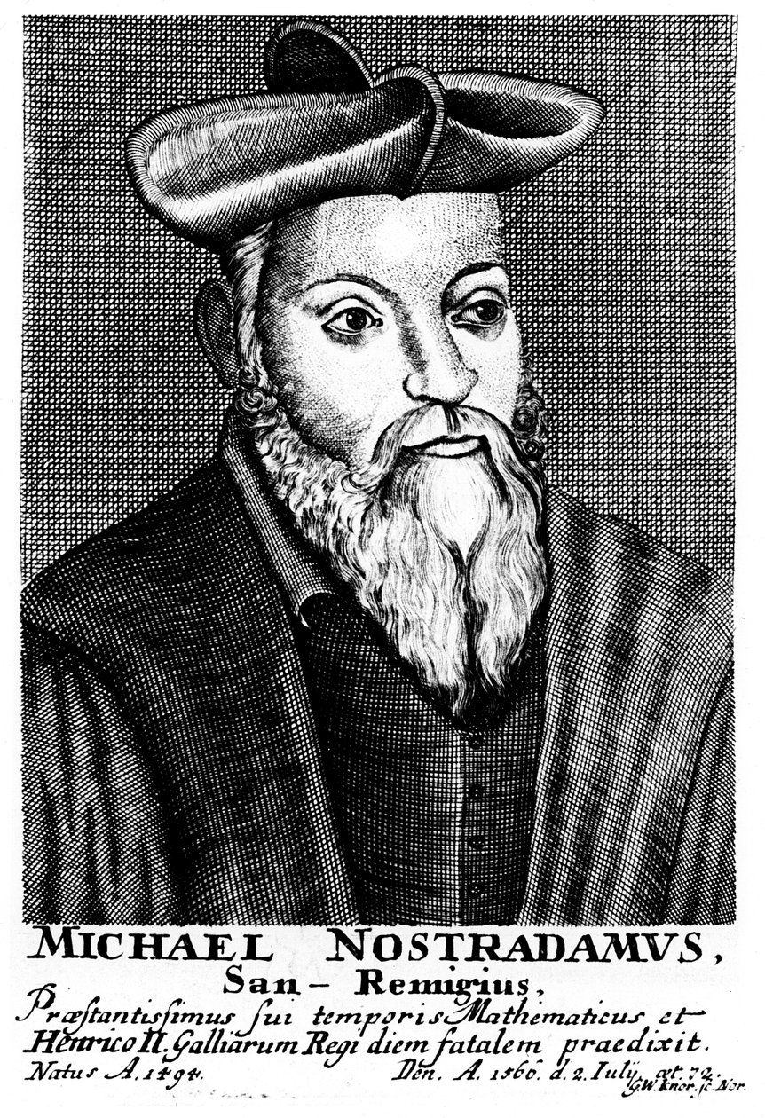 Nostradamus, fransk læge og astrolog fra det 16. århundrede, 1725 af Unbekannt