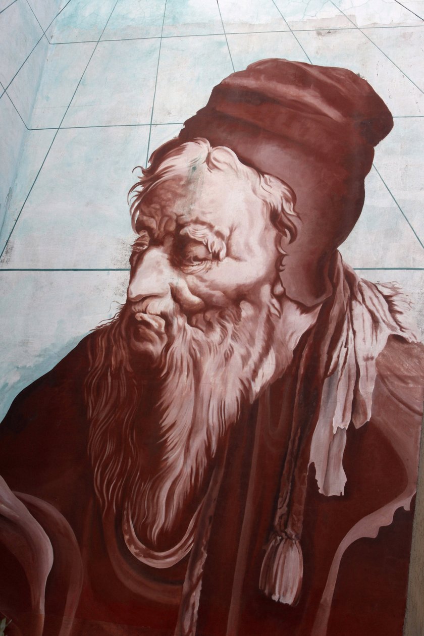 Nostradamus vægmaleri i Salon-de-Provence, Salon de Provence, Frankrig af Unbekannt