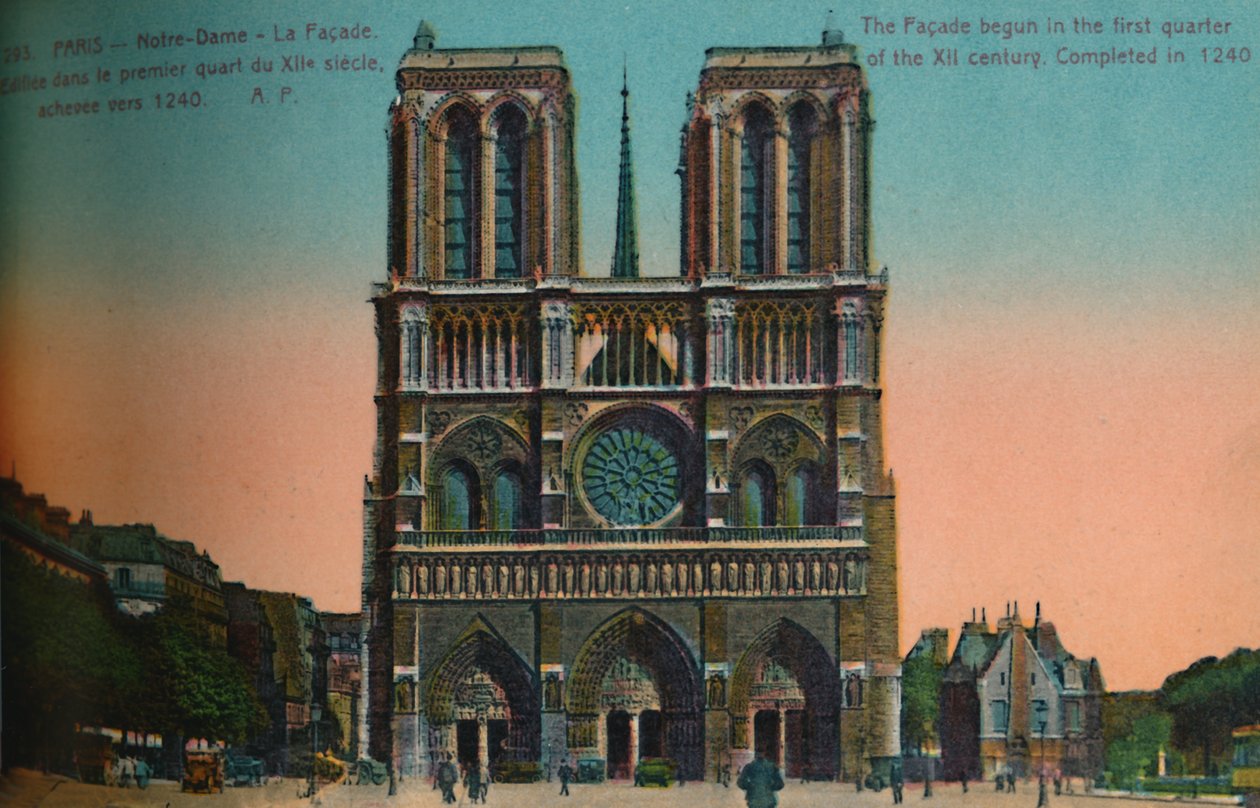 Notre Dame-katedralen, Paris, c1920 af Unbekannt