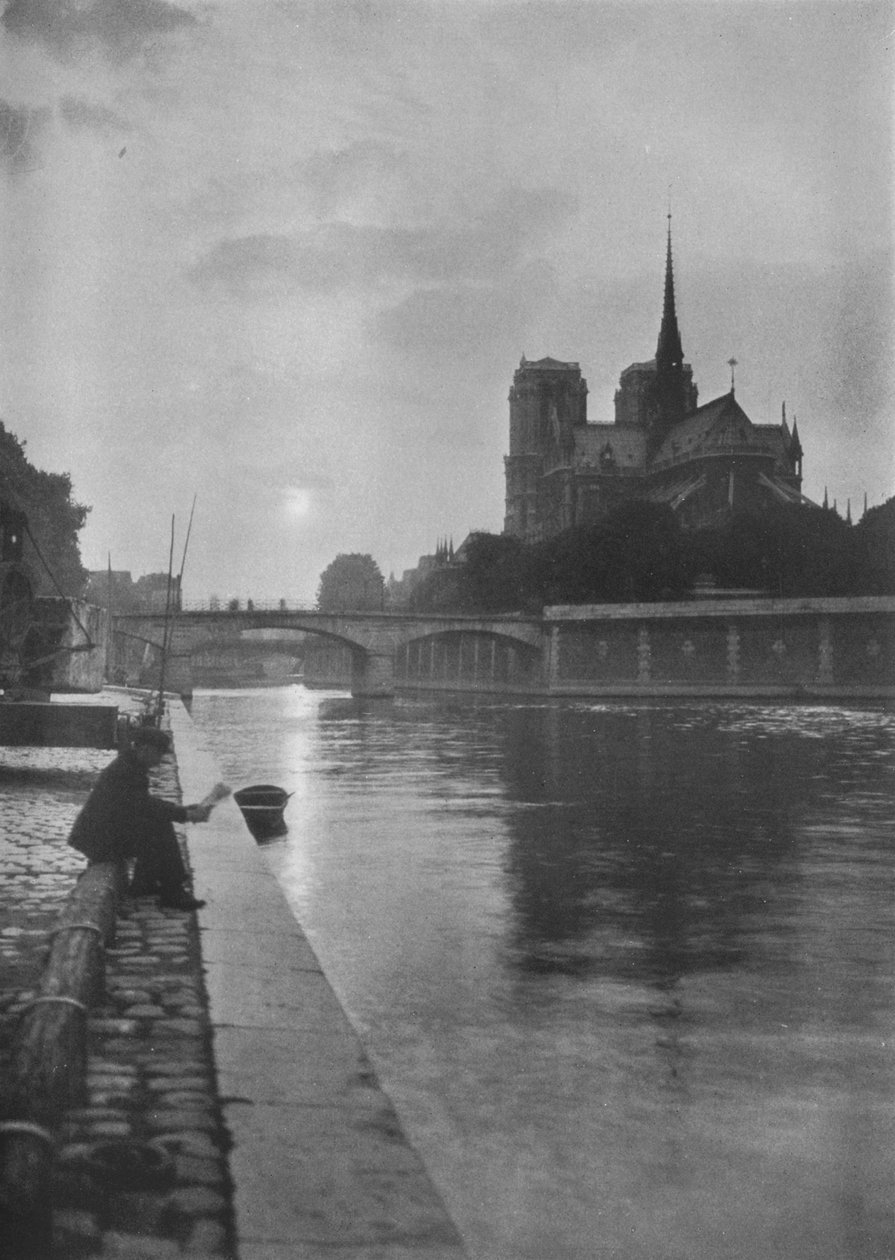 Notre Dame fra floden, Paris, 1924 af Unbekannt