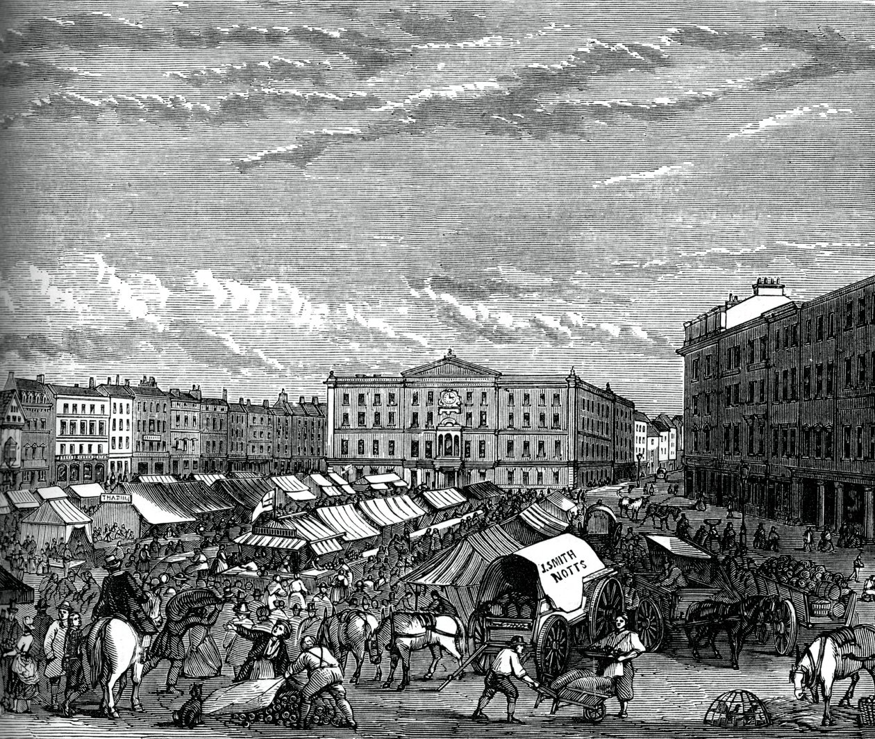 Nottingham markedsplads, c1880 af Unbekannt