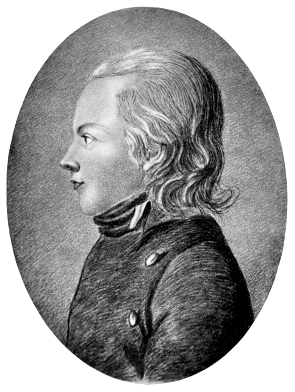 Novalis Friedrich von Hardenberg, tysk romantisk digter og romanforfatter, c1800 af Unbekannt