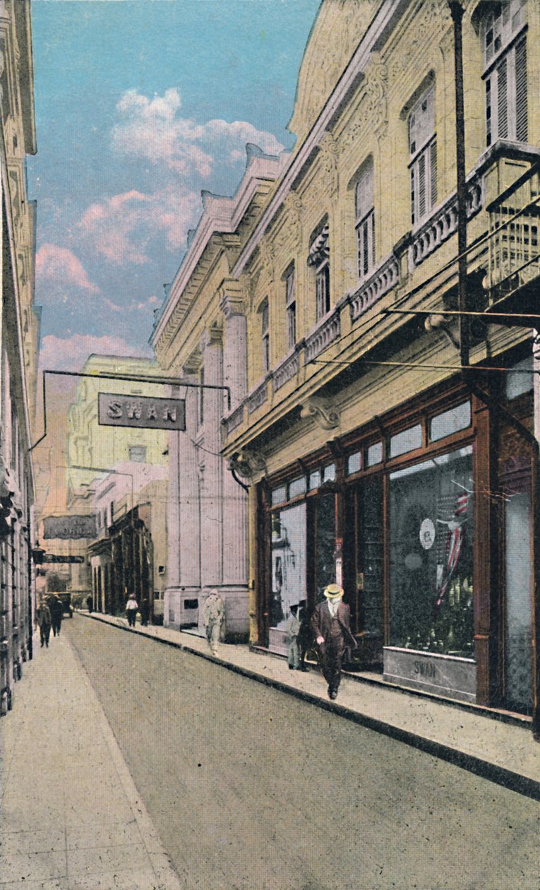 Obispo Street, Havana, Cuba, c1910. af Unbekannt