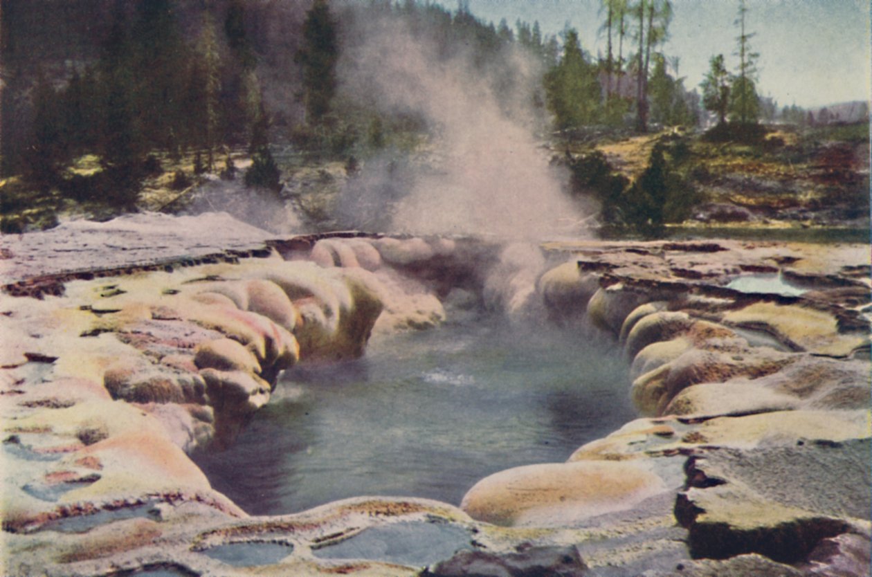 Aflang Geyser, Yellowstone Park, 1916 af Unbekannt