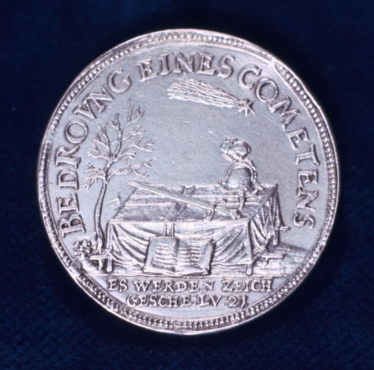 Forsiden af en medalje til minde om den strålende komet fra november 1618 af Unbekannt