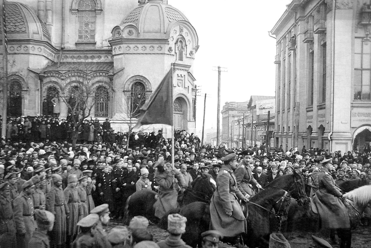 Besættelse af Kharkov af General Denikins frivillige hær, russisk borgerkrig, 1918 af Unbekannt