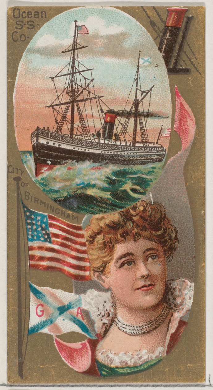 Ocean Steamship Company, fra Ocean and River Steamers-serien N83 for Duke brand cig..., 1887. af Unbekannt