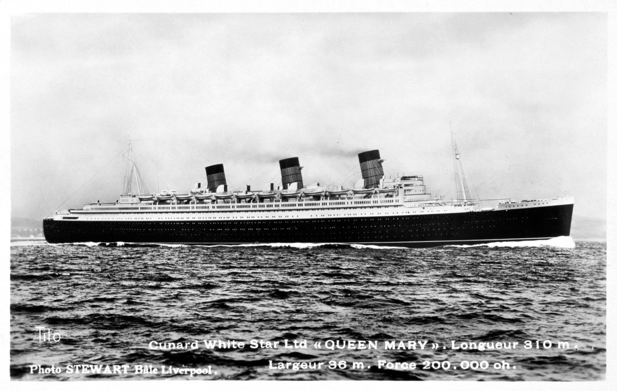 Oceanliner RMS Queen Mary, 20. århundrede af Unbekannt