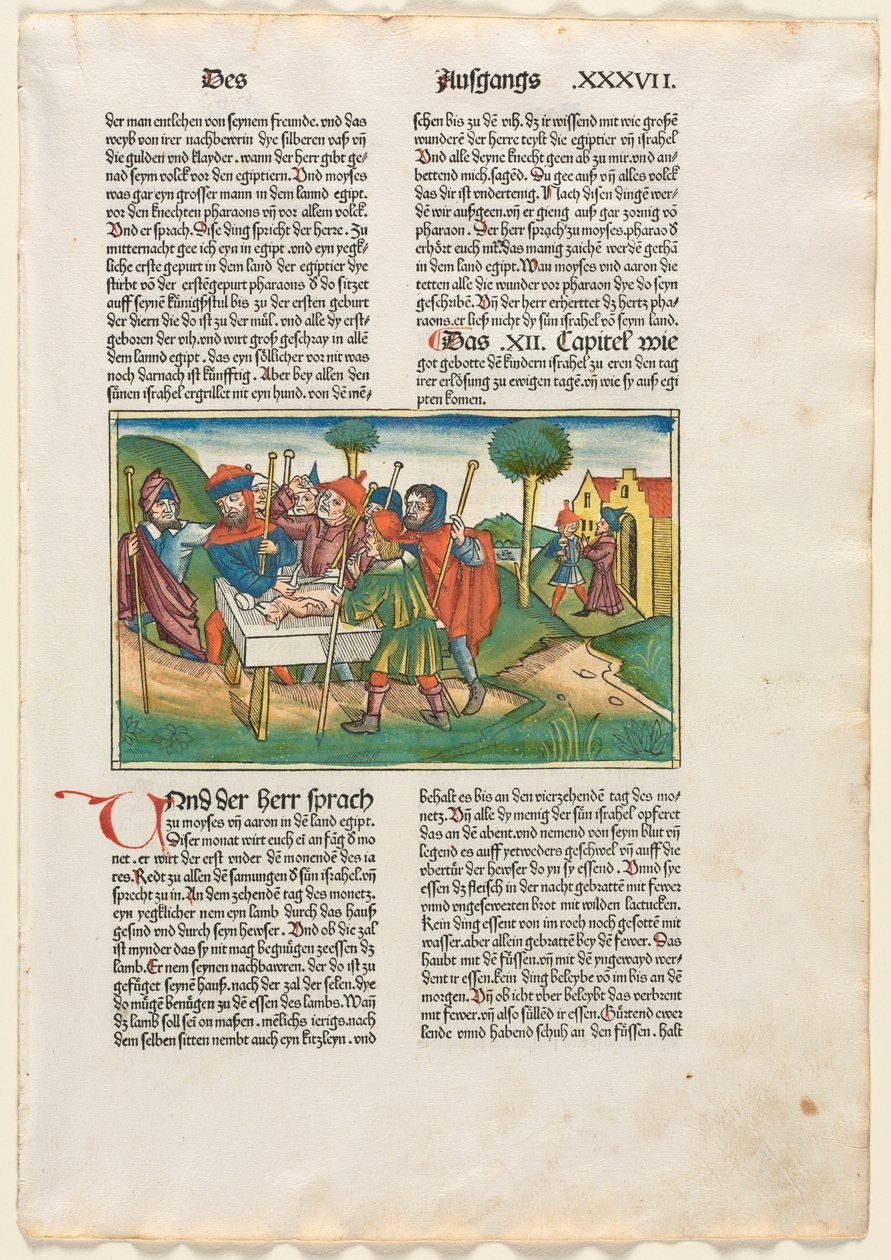 Offer af påskelammet fra den tyske bibel udgivet af Anton Koberger, Nürnberg, 1483. af Unbekannt