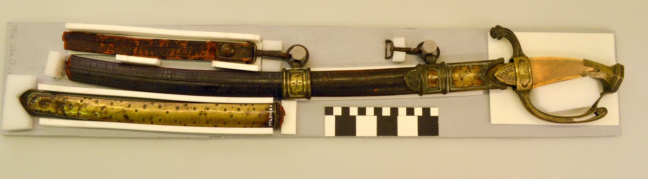 Officers sværd og skede af mulig fransk oprindelse, der tilhørte William L. Clay Hickman og blev brugt i krigen i 1812 af Unbekannt