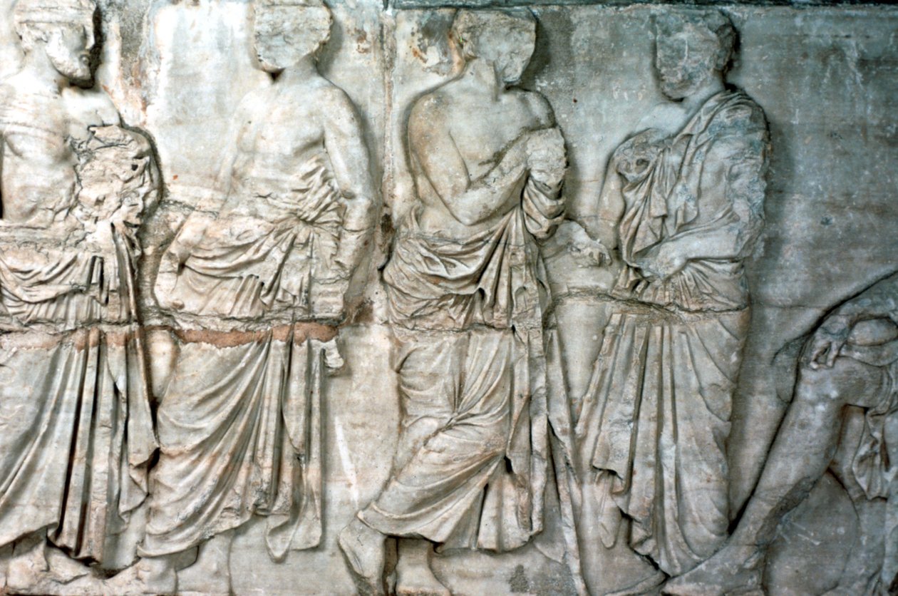 Embedsmænd, frise fra Parthenon, 438-432 f.Kr af Unbekannt