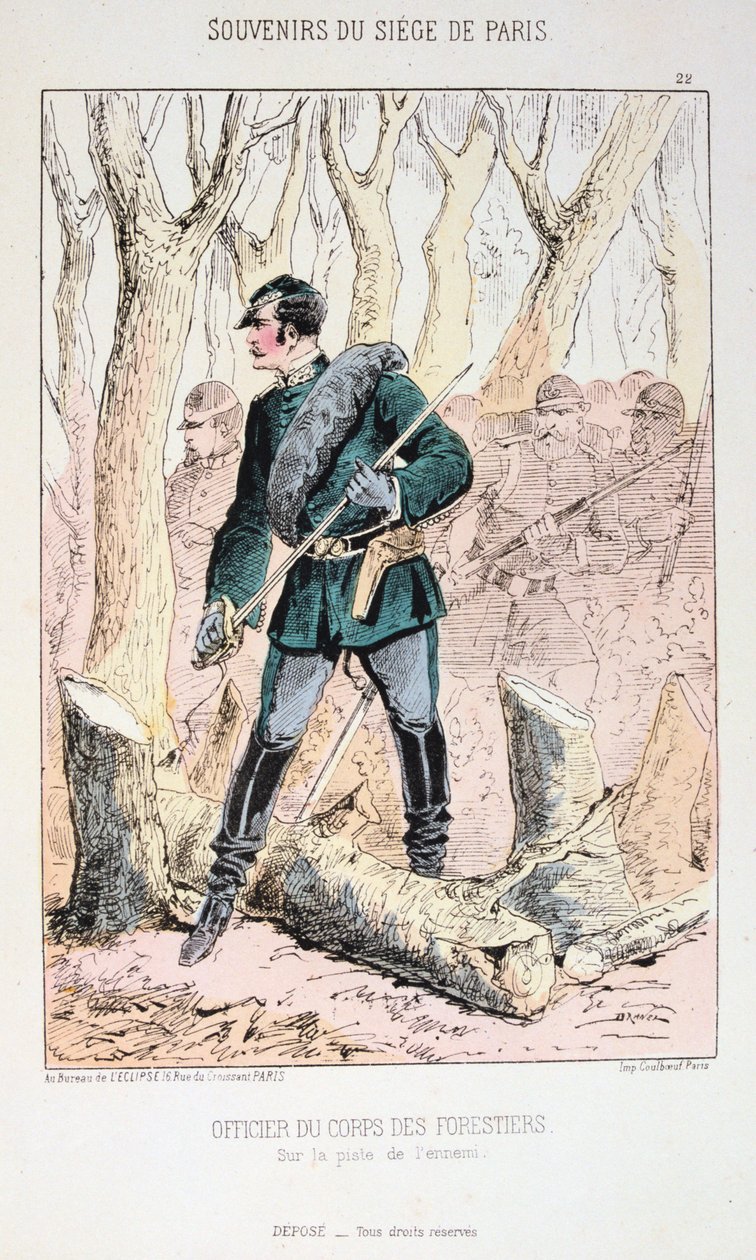 Officer for Skovmandskorpset, Belejringen af ​​Paris, Fransk-Preussisk Krig, 1870-1871. af Unbekannt