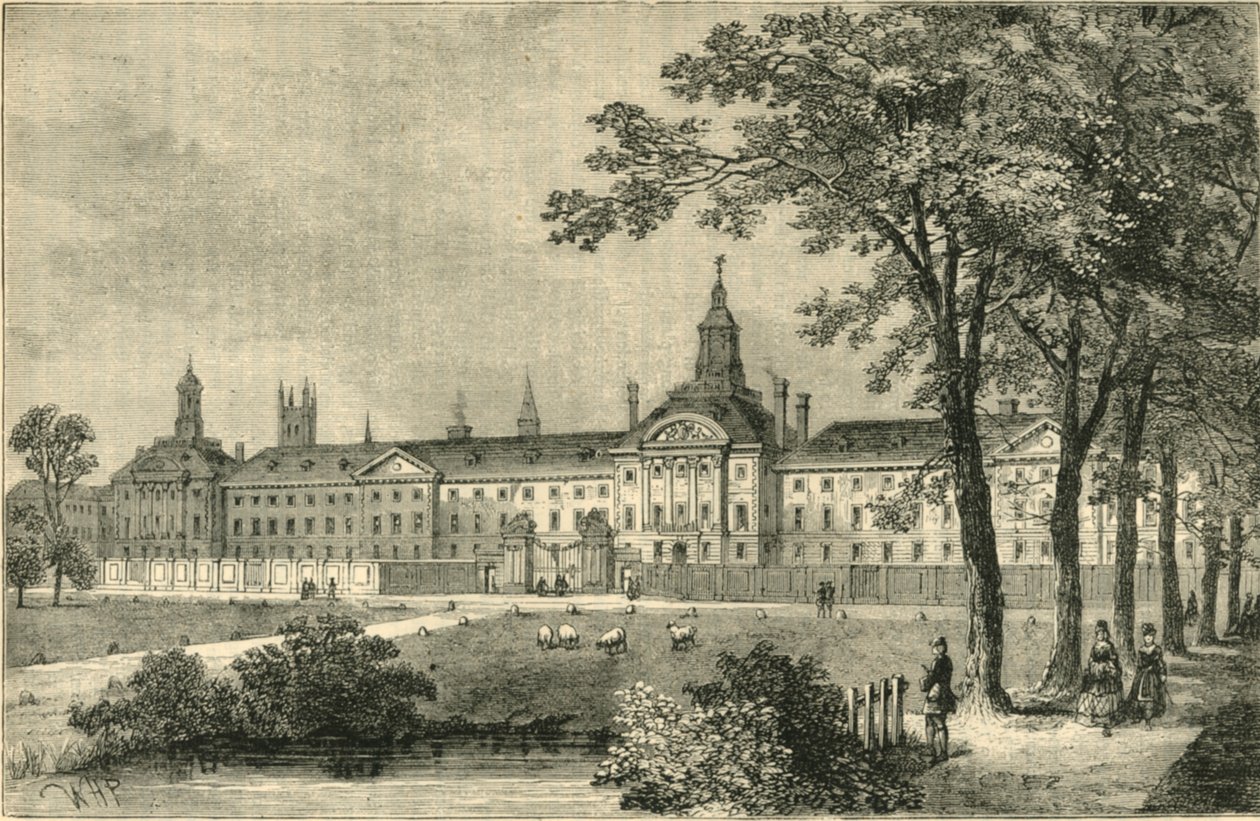 Old Bethlehem Hospital, Moorfields omkring 1750, c1872. af Unbekannt